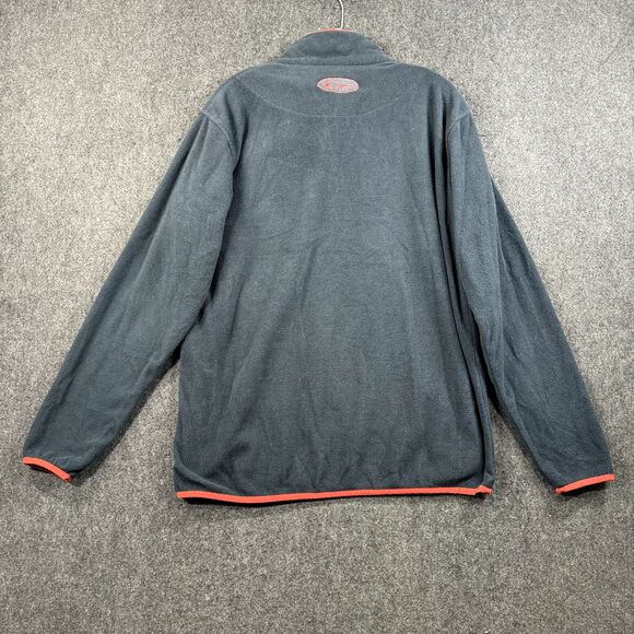 Drake Camp Fleece Pullover 2.0 Men's Medium Navy Red 1/2 Zip Outdoors - Picture 6 of 7